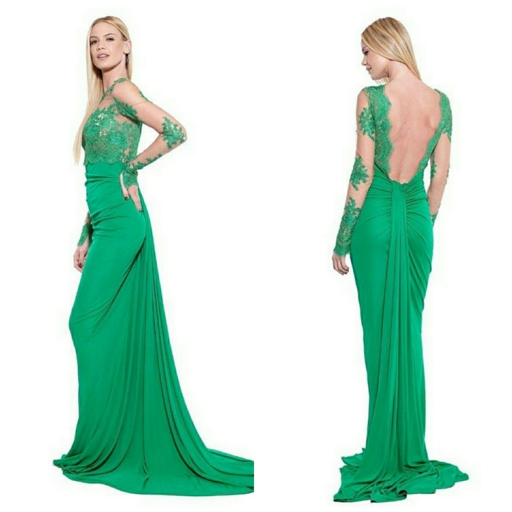 NICOLE BAKTI DARCY LONG SLEEVE OPEN BACK RUCHED GO - Picture 4 of 6